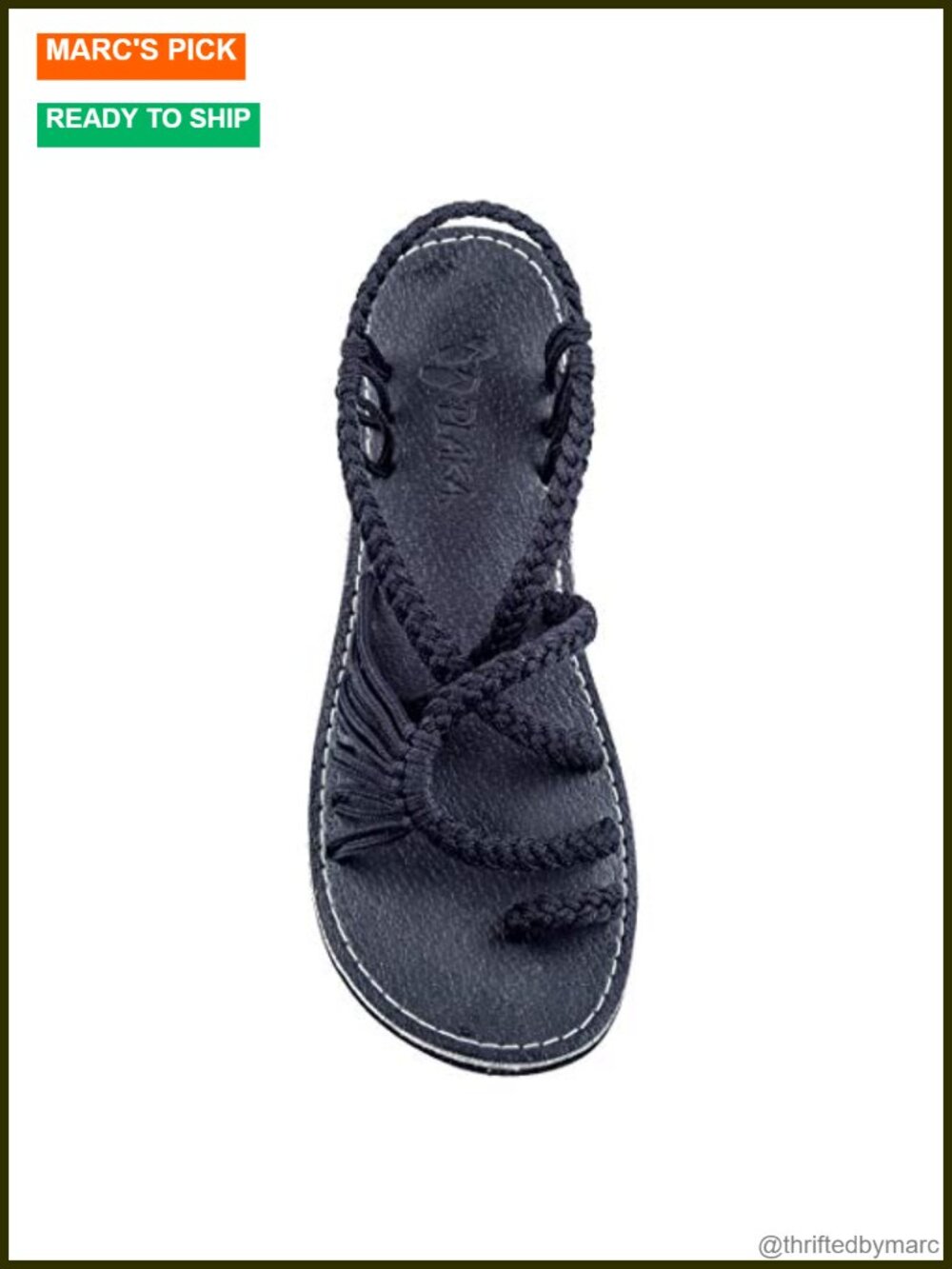 Women's Hand Woven Flat Sandals Vegan Rubber Sole Comfortable Walking Shoes